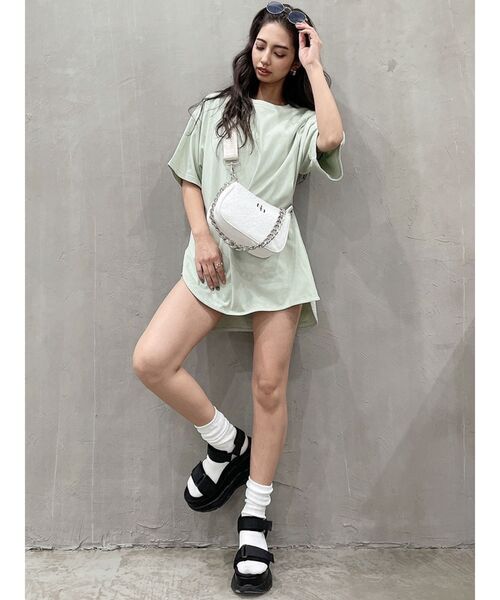 GYDA(ジェイダ)の「BACK PHOTOテールBIG Tシャツ(Tシャツ/カットソー・レディース・ブラック/ベージュ/オフホワイト/ミント・FREE)」の22枚目の写真