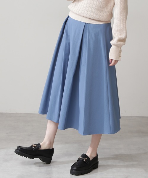 N.（N. Natural Beauty Basic）（エヌエヌナチュラルビューティーベーシック）の「【S Size Line】◆テックツイルタックフレアスカート（スカート・レディース・ベージュ/ブルー/ネイビー/オレンジ・SMALL/MEDIUM）」の12枚目の写真