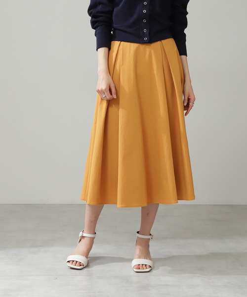 N.（N. Natural Beauty Basic）（エヌエヌナチュラルビューティーベーシック）の「【S Size Line】◆テックツイルタックフレアスカート（スカート・レディース・ベージュ/ブルー/ネイビー/オレンジ・SMALL/MEDIUM）」の18枚目の写真