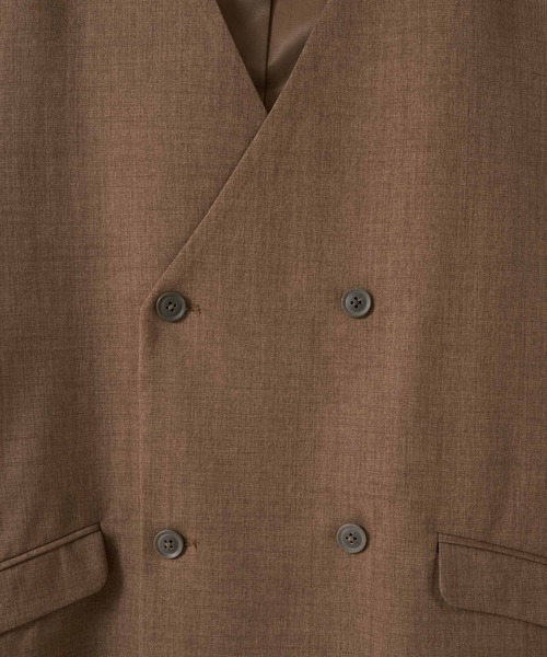 MONO-MART（モノマート）の「ナチュラルシャンブレーファブリック オーバーダブルノーカラージレベスト（ベスト・メンズ・アイボリー/グレイッシュブルー/チャコール/ブラウン・M/L）」の12枚目の写真