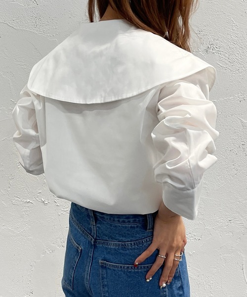 apres jour mignon(アプレジュールミニョン)の「カクエリブラウス【ZOZOTOWN限定アイテム】(シャツ/ブラウス・レディース・ブラック/オフホワイト/サックスブルー・X-LARGE/フリー)」の7枚目の写真