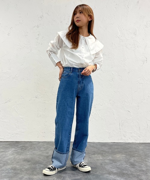 apres jour mignon(アプレジュールミニョン)の「カクエリブラウス【ZOZOTOWN限定アイテム】(シャツ/ブラウス・レディース・ブラック/オフホワイト/サックスブルー・X-LARGE/フリー)」の9枚目の写真
