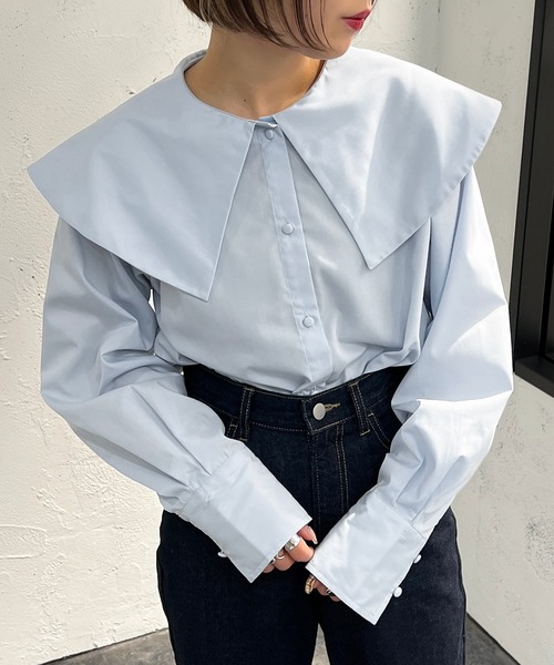 apres jour mignon(アプレジュールミニョン)の「カクエリブラウス【ZOZOTOWN限定アイテム】(シャツ/ブラウス・レディース・ブラック/オフホワイト/サックスブルー・X-LARGE/フリー)」の18枚目の写真