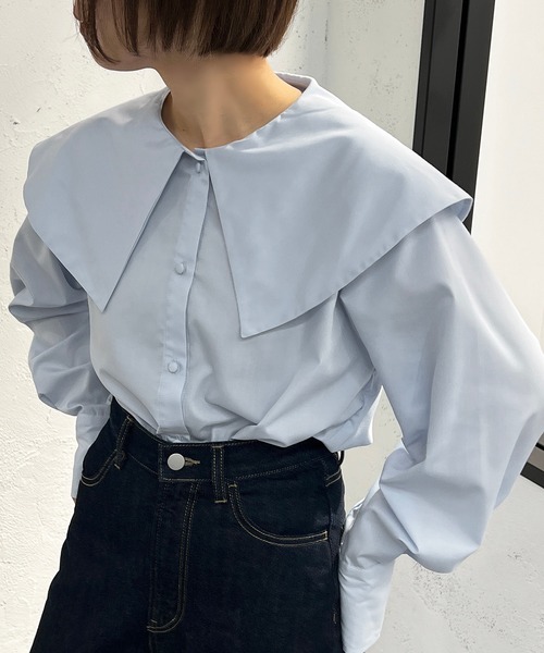 apres jour mignon(アプレジュールミニョン)の「カクエリブラウス【ZOZOTOWN限定アイテム】(シャツ/ブラウス・レディース・ブラック/オフホワイト/サックスブルー・X-LARGE/フリー)」の19枚目の写真