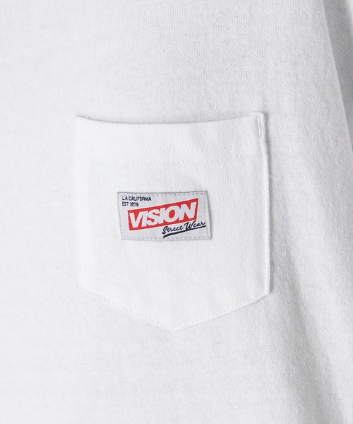 VISION STREET WEAR(ヴィジョンストリートウェア)の「USAコットンポケットロングスリーブTシャツ(Tシャツ/カットソー・メンズ・ブラック/ホワイト/アイボリー/グリーン/ネイビー・XL/L/M)」の8枚目の写真