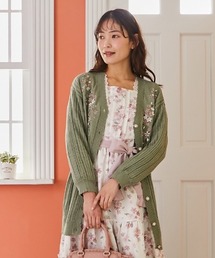axes femme（アクシーズファム）の「桜刺繍ロングニットカーデ（カーディガン/ボレロ）」