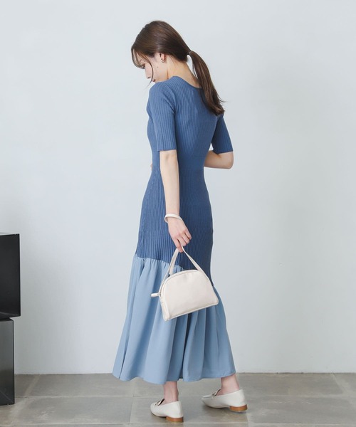 SENSE OF PLACE by URBAN RESEARCH（センスオブプレイスバイアーバンリサーチ）の「ドッキングニットマーメイドワンピース（ワンピース・レディース・ブラック/バーガンディー/ライトブルー・ONE）」の10枚目の写真