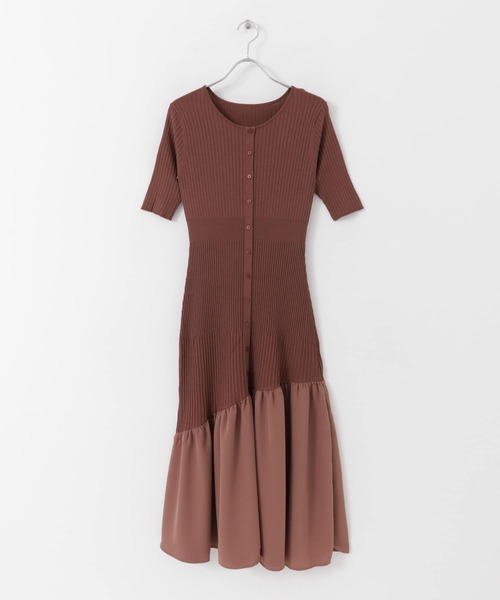 SENSE OF PLACE by URBAN RESEARCH（センスオブプレイスバイアーバンリサーチ）の「ドッキングニットマーメイドワンピース（ワンピース・レディース・ブラック/バーガンディー/ライトブルー・ONE）」の17枚目の写真