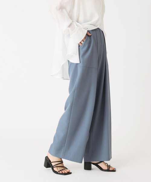 Simplicite(サンプリシテ)の「ベイカー タックパンツ(スラックス・レディース・ホワイト/グレー/レッド・FREE)」の8枚目の写真