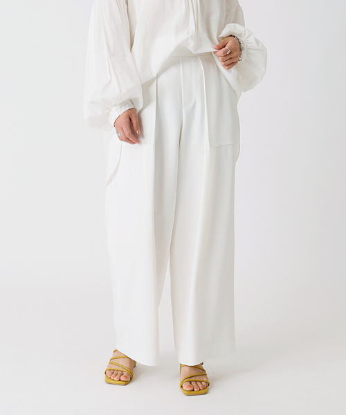 Simplicite(サンプリシテ)の「ベイカー タックパンツ(スラックス・レディース・ホワイト/グレー/レッド・FREE)」の10枚目の写真