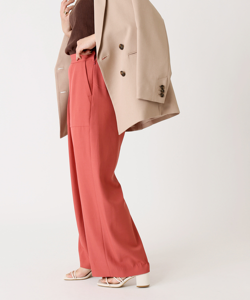 Simplicite(サンプリシテ)の「ベイカー タックパンツ(スラックス・レディース・ホワイト/グレー/レッド・FREE)」の15枚目の写真