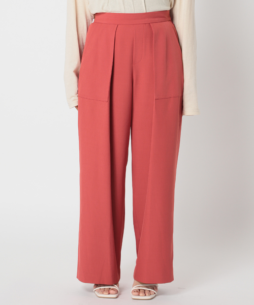 Simplicite(サンプリシテ)の「ベイカー タックパンツ(スラックス・レディース・ホワイト/グレー/レッド・FREE)」の19枚目の写真