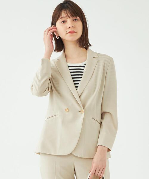 green label relaxing(グリーンレーベルリラクシング)の「ドライ ハイツイスト セミダブルジャケット -マシンウォッシャブル・ストレッチ・防シワ- ◇No13◇(テーラードジャケット・レディース・ライム/ナチュラル/ダークグレー・40/44/42/38/34/36)」の19枚目の写真