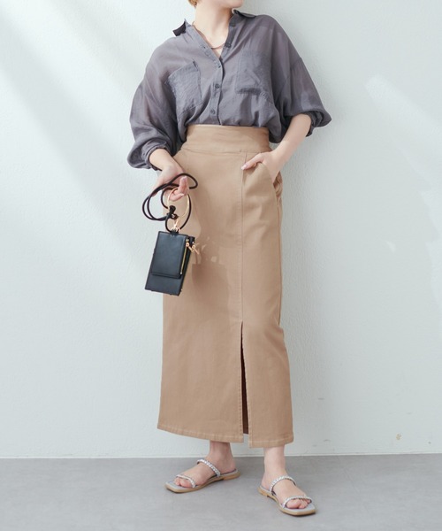 natural couture(ナチュラルクチュール)の「今季履きたい美シルエットアイテム タイトスリットハイウエストスカート(スカート・レディース・ブラック/ベージュ/オフホワイト/インディゴブルー/ブルー系・FREE)」の3枚目の写真