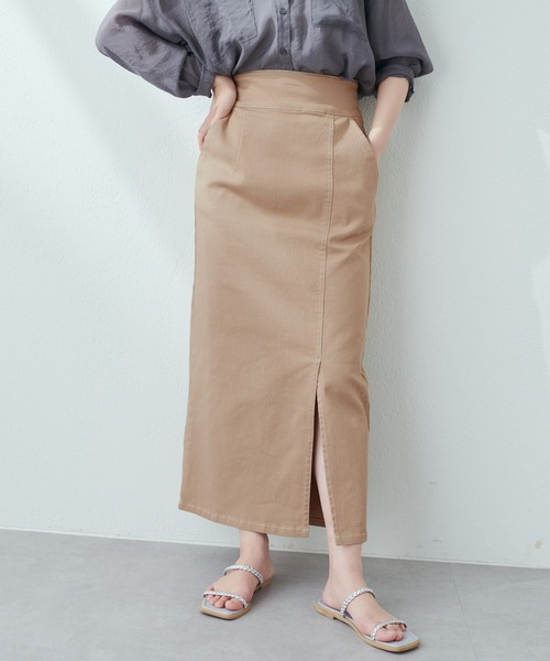 natural couture(ナチュラルクチュール)の「今季履きたい美シルエットアイテム タイトスリットハイウエストスカート(スカート・レディース・ブラック/ベージュ/オフホワイト/インディゴブルー/ブルー系・FREE)」の14枚目の写真