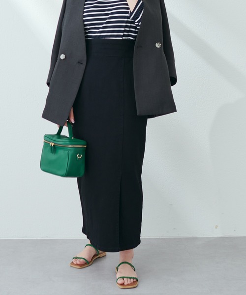 natural couture(ナチュラルクチュール)の「今季履きたい美シルエットアイテム タイトスリットハイウエストスカート(スカート・レディース・ブラック/ベージュ/オフホワイト/インディゴブルー/ブルー系・FREE)」の11枚目の写真