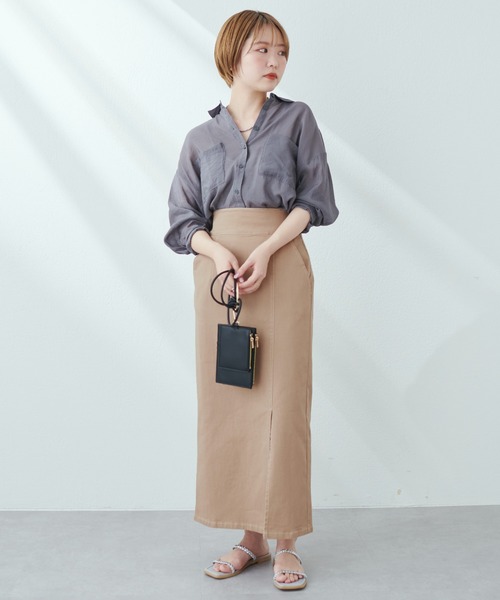 natural couture(ナチュラルクチュール)の「今季履きたい美シルエットアイテム タイトスリットハイウエストスカート(スカート・レディース・ブラック/ベージュ/オフホワイト/インディゴブルー/ブルー系・FREE)」の15枚目の写真