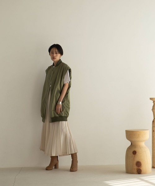 marjour（マージュール）の「MA-1 VEST（MA-1・レディース・カーキ・M）」の7枚目の写真