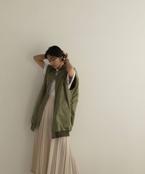 marjour（マージュール）の「MA-1 VEST（MA-1・レディース・カーキ・M）」の8枚目の写真