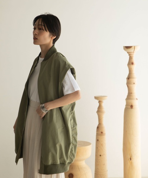 marjour（マージュール）の「MA-1 VEST（MA-1・レディース・カーキ・M）」の13枚目の写真