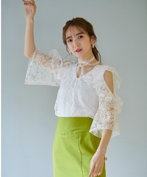 VIOLETTA（ヴィオレッタ）の「肩あきレーストップス（シャツ/ブラウス