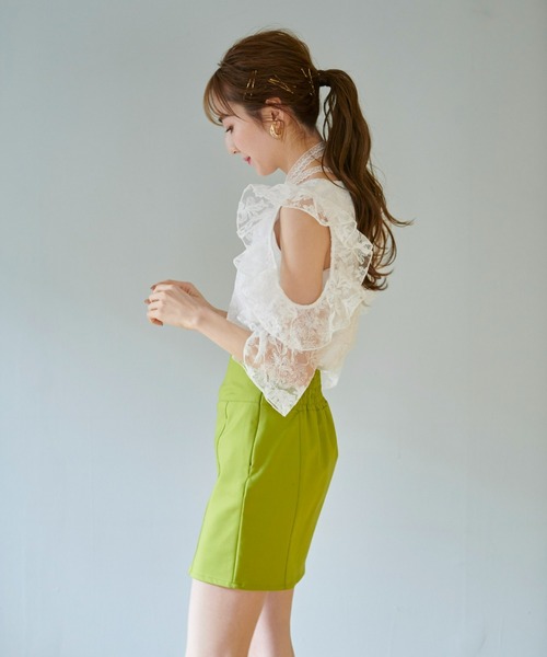 VIOLETTA（ヴィオレッタ）の「肩あきレーストップス（シャツ