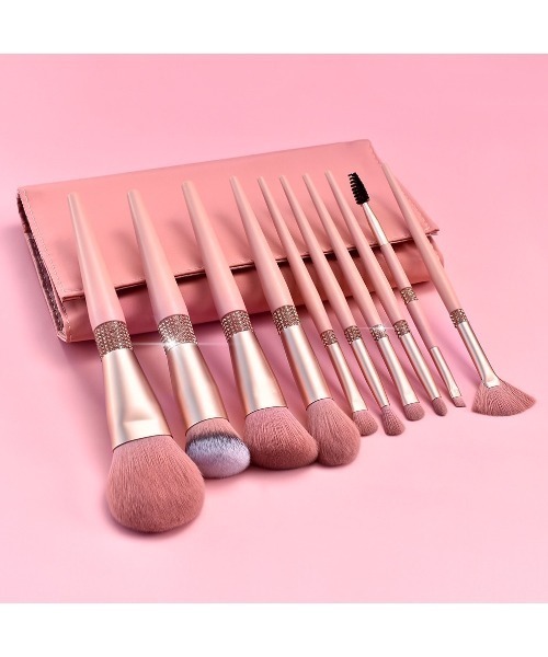 LAC-VERT（ラック・ヴェール）の「【プロ仕様】シルクビジューポーチ付きメイクブラシ（メイクブラシ・レディース・ピンク/シルバー・FREE）」の18枚目の写真