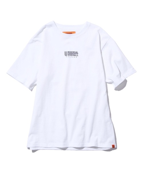 UNIVERSAL OVERALL(ユニバーサルオーバーオール)の「UNIVERSAL OVERALL/ユニバーサルオーバーオール UO LOGO 半袖ロゴTシャツ ショートスリーブT(Tシャツ/カットソー・メンズ・ホワイト/ブラック/レンガ・M/XL/L)」の1枚目の写真