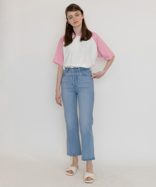 Levi's（リーバイス）の「RIBCAGE クロップ ブーツカット JAZZ AWAY（デニムパンツ・レディース・インディゴブルー・24inch/25inch/26inch/27inch/23inch/28inch）」の4枚目の写真