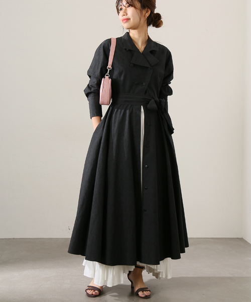 La TOTALITE(ラトータリテ)の「LaTotalite avec H デニムコートワンピ◆(ワンピース・レディース・ブラック/ネイビー・36/38)」の5枚目の写真