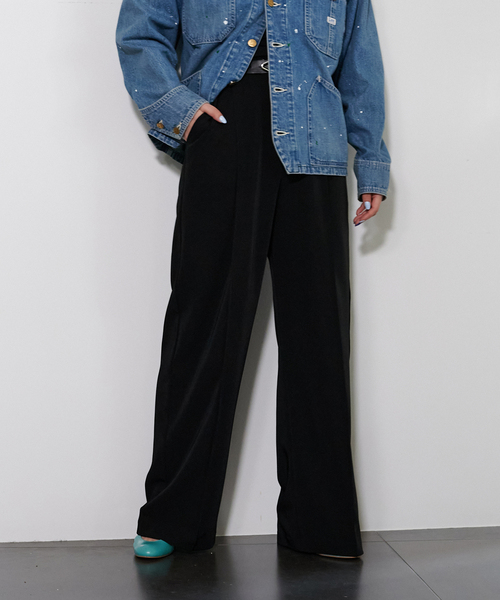 CITYSHOP(シティーショップ)の「PINTUCK WIDE パンツ 2(その他パンツ・レディース・アイボリー/ブラック/レッド・36/38)」の2枚目の写真
