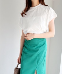 モックネックフレンチTシャツ