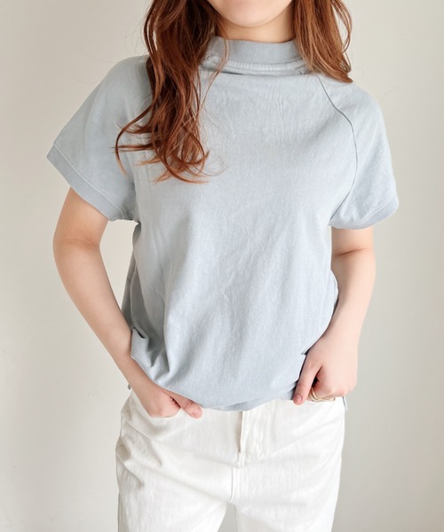 CLEA（クレア）の「モックネックフレンチTシャツ（Tシャツ/カットソー・レディース・ホワイト/ライトグレー/ブラック/ベージュ/その他1・FREE）」の3枚目の写真