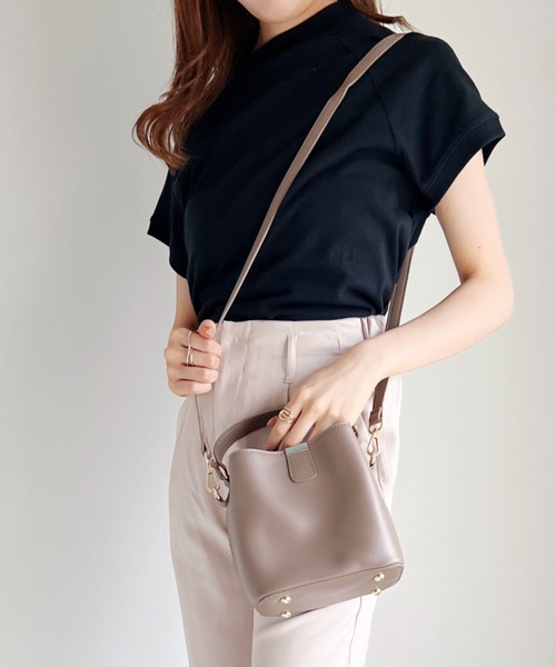 CLEA（クレア）の「モックネックフレンチTシャツ（Tシャツ/カットソー・レディース・ホワイト/ライトグレー/ブラック/ベージュ/その他1・FREE）」の13枚目の写真