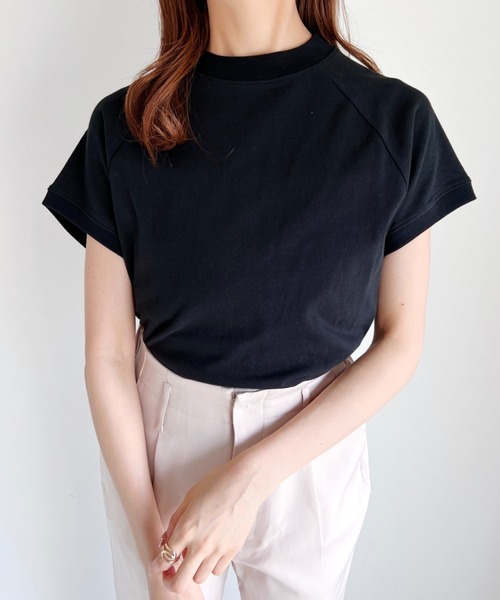 CLEA（クレア）の「モックネックフレンチTシャツ（Tシャツ/カットソー・レディース・ホワイト/ライトグレー/ブラック/ベージュ/その他1・FREE）」の14枚目の写真