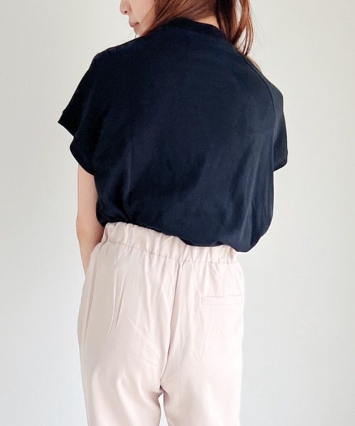 CLEA（クレア）の「モックネックフレンチTシャツ（Tシャツ/カットソー・レディース・ホワイト/ライトグレー/ブラック/ベージュ/その他1・FREE）」の15枚目の写真