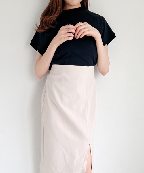 CLEA（クレア）の「モックネックフレンチTシャツ（Tシャツ/カットソー・レディース・ホワイト/ライトグレー/ブラック/ベージュ/その他1・FREE）」の10枚目の写真