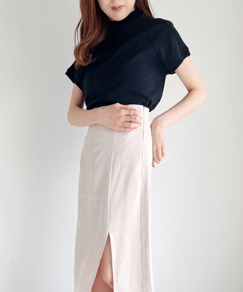 CLEA（クレア）の「モックネックフレンチTシャツ（Tシャツ/カットソー・レディース・ホワイト/ライトグレー/ブラック/ベージュ/その他1・FREE）」の11枚目の写真