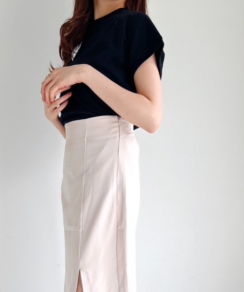 CLEA（クレア）の「モックネックフレンチTシャツ（Tシャツ/カットソー・レディース・ホワイト/ライトグレー/ブラック/ベージュ/その他1・FREE）」の12枚目の写真