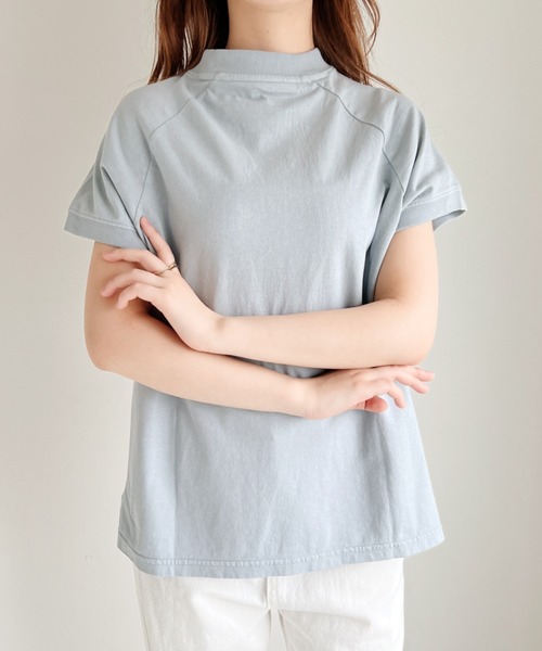 CLEA（クレア）の「モックネックフレンチTシャツ（Tシャツ/カットソー・レディース・ホワイト/ライトグレー/ブラック/ベージュ/その他1・FREE）」の18枚目の写真