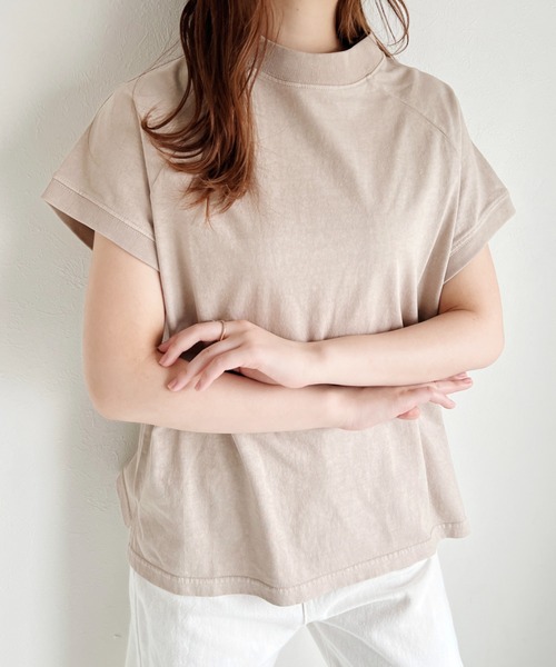 CLEA（クレア）の「モックネックフレンチTシャツ（Tシャツ/カットソー・レディース・ホワイト/ライトグレー/ブラック/ベージュ/その他1・FREE）」の22枚目の写真