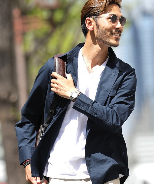 roshell（ロシェル）の「ストレッチブロードミリタリーシャツ（シャツ/ブラウス・メンズ・ホワイト/ブラック/ベージュ/ネイビー/カーキ・SMALL/MEDIUM/LARGE/X-LARGE）」の5枚目の写真