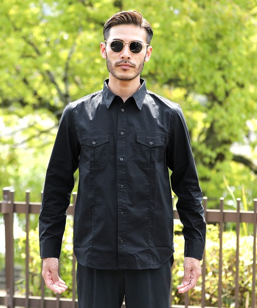 roshell（ロシェル）の「ストレッチブロードミリタリーシャツ（シャツ/ブラウス・メンズ・ホワイト/ブラック/ベージュ/ネイビー/カーキ・SMALL/MEDIUM/LARGE/X-LARGE）」の22枚目の写真