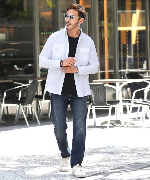 roshell（ロシェル）の「ストレッチブロードミリタリーシャツ（シャツ/ブラウス・メンズ・ホワイト/ブラック/ベージュ/ネイビー/カーキ・SMALL/MEDIUM/LARGE/X-LARGE）」の10枚目の写真