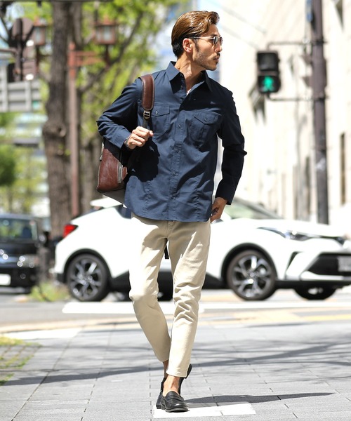 roshell（ロシェル）の「ストレッチブロードミリタリーシャツ（シャツ/ブラウス・メンズ・ホワイト/ブラック/ベージュ/ネイビー/カーキ・SMALL/MEDIUM/LARGE/X-LARGE）」の18枚目の写真