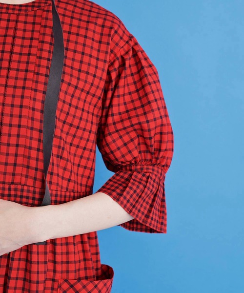 Malle（マル）の「malle コットン/サマーワークドレス（ワンピース・レディース・インディゴブルー/レッド/マスタード・FREE）」の10枚目の写真