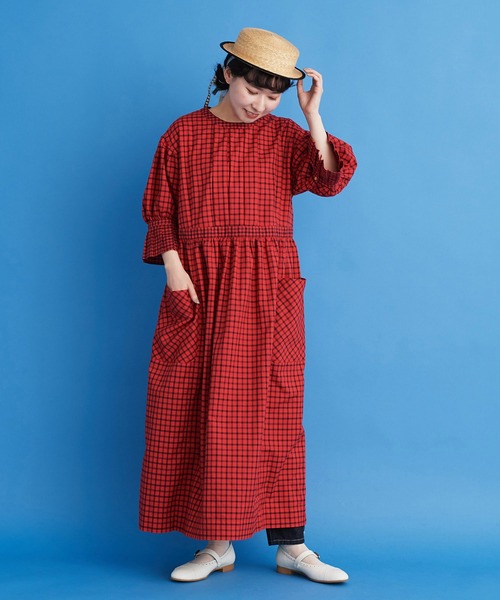 Malle（マル）の「malle コットン/サマーワークドレス（ワンピース・レディース・インディゴブルー/レッド/マスタード・FREE）」の12枚目の写真