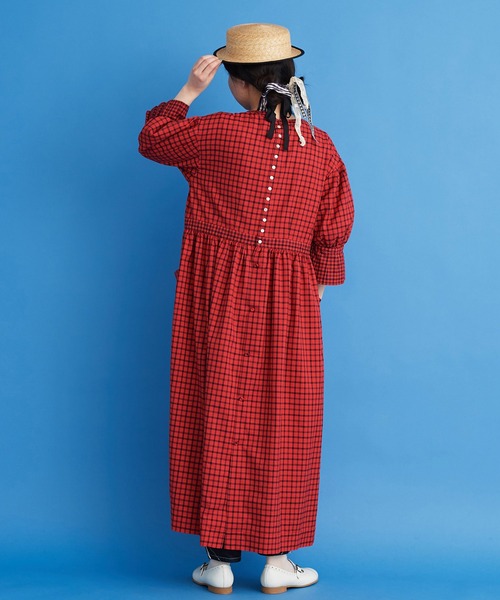 Malle（マル）の「malle コットン/サマーワークドレス（ワンピース・レディース・インディゴブルー/レッド/マスタード・FREE）」の13枚目の写真