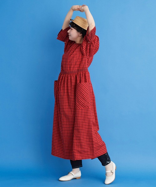 Malle（マル）の「malle コットン/サマーワークドレス（ワンピース・レディース・インディゴブルー/レッド/マスタード・FREE）」の14枚目の写真