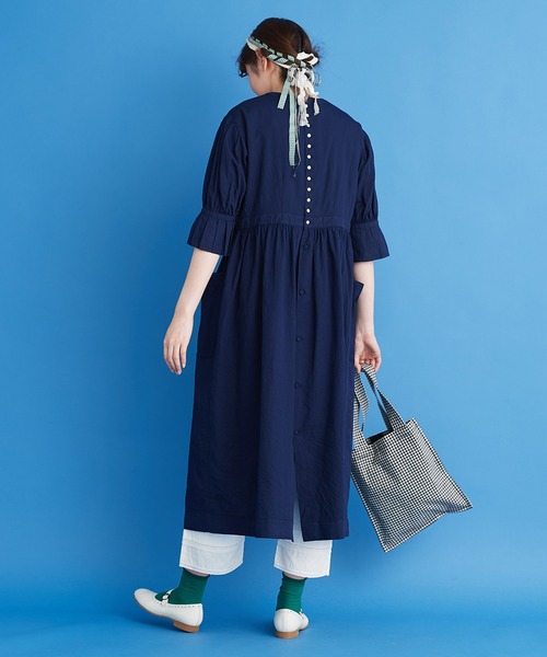 Malle（マル）の「malle コットン/サマーワークドレス（ワンピース・レディース・インディゴブルー/レッド/マスタード・FREE）」の17枚目の写真